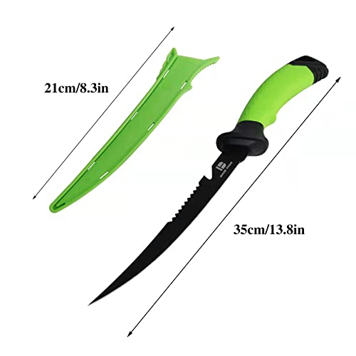 Koodbuer Fishing Filet Knives 8.3“, Professional Bait Knives For Filleting Fish And Boning Meat, Sharp Stainless-Steel Non-Stick Coating Blade, Non-Slip Handles&Abs Protective #TOP1