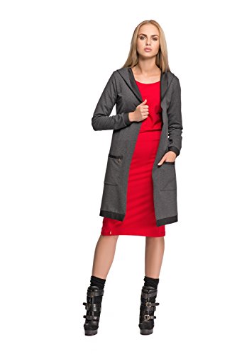 Chaqueta larga con capucha abierta tipo maxi capa con bolsillos laterales 2