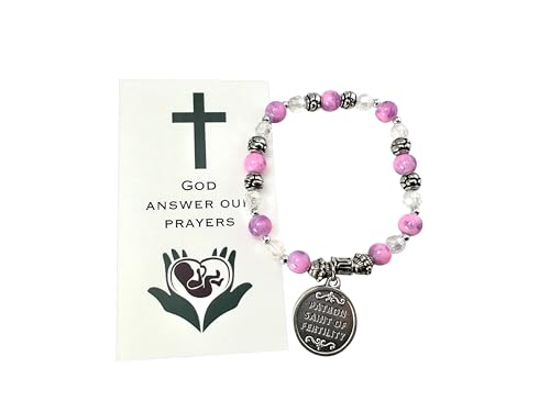 Westmon Works St Gerard Bracelet Set for Ladies Italian Metal Charm and Glass Bead Patron Saint of Fertility Holy Prayer Card2