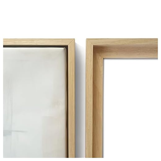 Marco flotante para lienzo de 24 x 30cm (Color madera) - Marco de madera montado con kit de colgado incluido - Resistente marco de madera de pino para exhibir cuadros en la pared - Diseño elegante