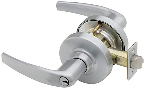 Schlage Commercial ND53TLR619 ND Series Grade 1 Cylindrical Lock, Entry Function Turn/Push-Button Locking, Tubular Lever Design, Satin Nickel Finish #1