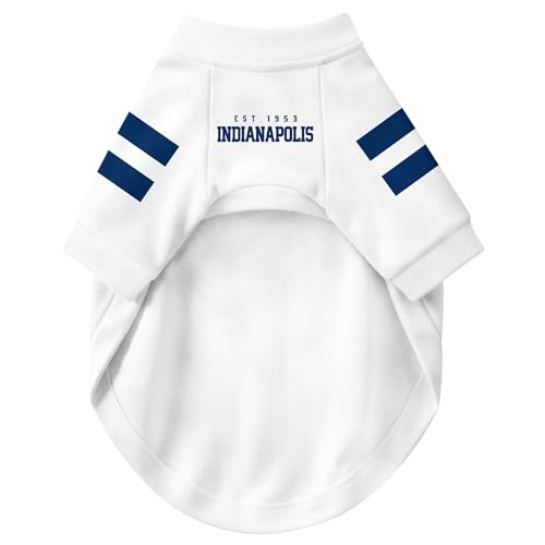 Image of Indianapolis Dog Clothes Jersey Style Personalized Pet T Shirt with Custom Name Number for Small Medium Large Dogs