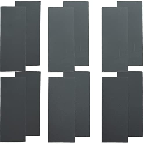 12 Sheets Fine Sandpaper, 9 * 3.6inch 400 to 1500 Grit Wet And Dry Sandpaper for Metal Automotive and Home Improvement, Furniture