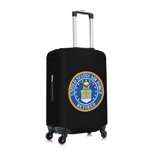 U S Air Force Retired Travel Luggage Cover Suitcase Protector Fits 18-21 Inch Case(Black,S)3
