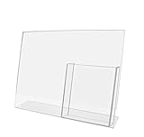 6 Pack Acrylic Sign Holder 11' x 8.5' Signs with 4' Trifold Slot Slant Back Side Load Clear Tabletop Display for Specials and Promos in Delis Bars and Restaurants by Marketing Holders