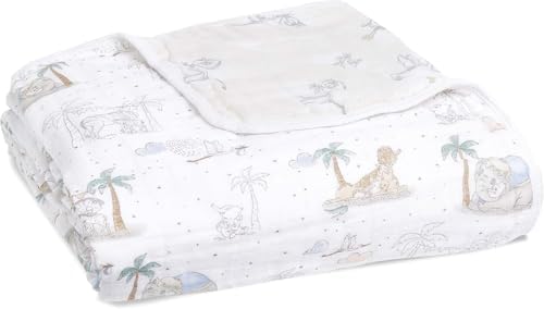 Image of aden + anais 100% Cotton Muslin Baby Blanket Crib Bedding for Newborn Baby and Toddler, Nursery Blanket for Boys and Girls, Baby Registry and Shower Gift - Keep Rising