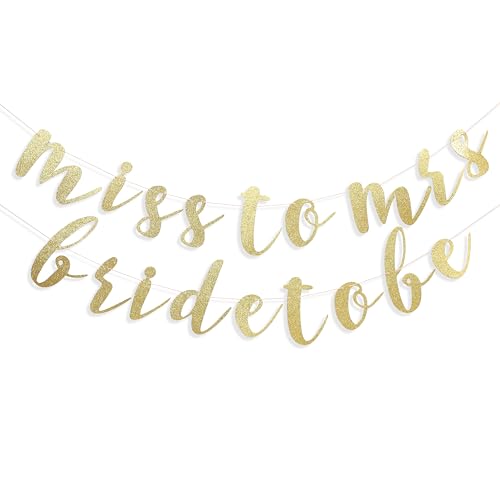 2pcs Miss To Mrs Banner Bride To Be Banner - Bridal Shower Party Decor Engagement Party Decorations (banner-1)