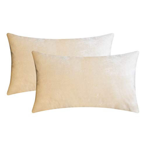 Home Brilliant Rectangle Pillow Cover Cream Throw Pillows for Couch