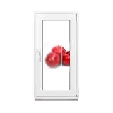 Framex Finestra in plastica bianca satinata larghezza x altezza 40 x 80 cm (400 x 800 mm) 2 x (32 mm) girevole DIN destra (maniglia sinistra)