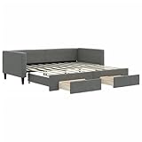 vidaXL Sofá Cama Nido con cajones Tela Gris Oscuro 90x190 cm