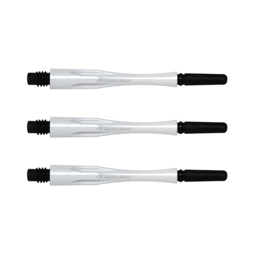 NineDartOut.us Fit Shaft Carbon White Pearl Hybrid 4 Pack (Spinning) (#6-35.0mm - Medium Plus)