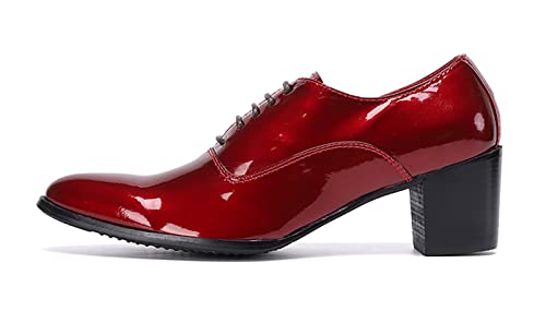 Santimon Men's Fashion Pump Oxford Patent Leather Pointed Toe Lace-Up Classic Comfort Casual Dress Shoes Cowboy2
