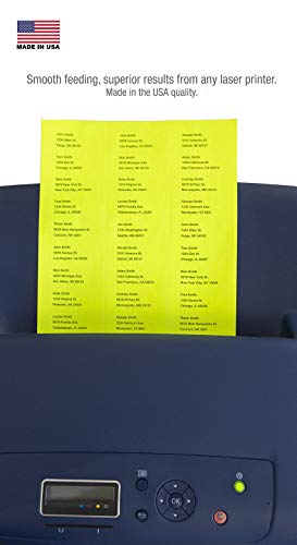 Rollander 600 Blank Address Labels 2-5/8" X 1" Fluorescent Neon Color Mailing Labels Laser 20 Sheets (Fluorescent Neon Yellow) #TOP7