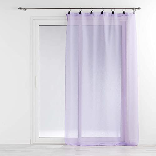 Douceur d'Intérieur Voilage à Anneaux (140 x 240 cm) Linka Lilas, Voile Tissé