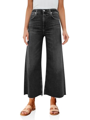 Cicy Bell Womens Cropped Wide Leg Jeans High Waisted Stretchy Flare Jeans Boyfriend Baggy Ankle Denim Pants with Pockets2