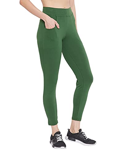 Image of Clovia Women's Cotton Snug Fit Active Wear Ankle Length Tights
