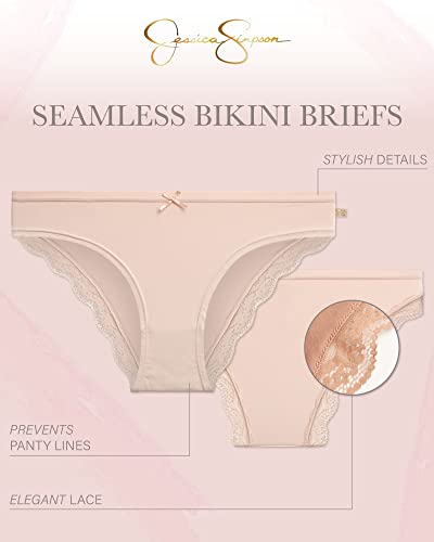 Jessica Simpson Women's Underwear - 10 Pack Seamless Bikini Briefs (S-XL)2