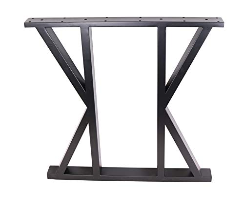Eclv 28" Dining Table Legs, K Shaped Vintage Steel Table Legs, Office Table Legs,Computer Desk Legs,Industrial Kitchen Table Legs,Set Of 2,Black #TOP2