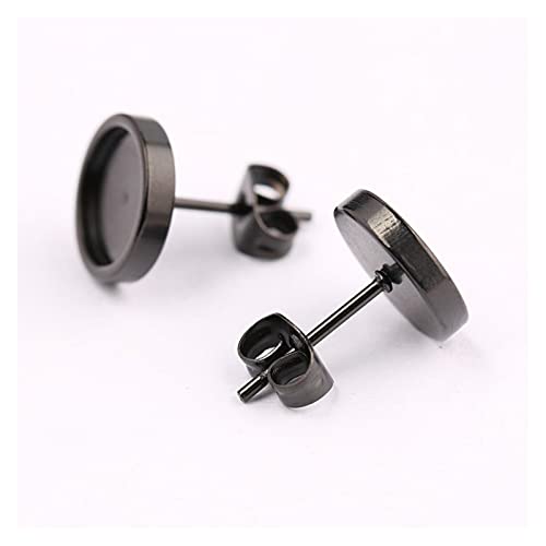 Base de boucle d'oreille cabochon 8 mm acier inoxydable or rose - 4