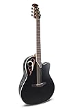 Ovation CDX40-5-G Celebrity Elite Deluxe CDX40 Electric Acoustic Guitar Solid Spruce Top Deep Contour Lyrachord Body Black Satin