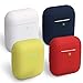 Produktbild homEdge AirPods Hülle, 4 Packungen Nahtlose Passform Silikon Schutzhülle [Front LED Sichtbar] Kompatibel mit Apple AirPods 2&1 - Weiß, Rot, Gelb und Mitternachtsblau