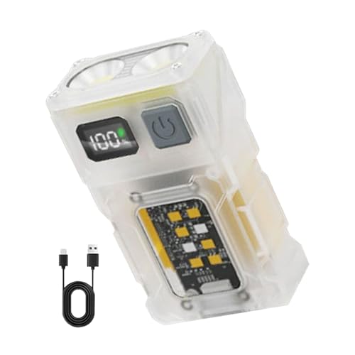 Linterna Pequeña y Potente - Luz Fluorescente de Bolsillo de Alta Luminosidad | Clip Magnético Giratorio Recargable, Luz Frontal Multimodo para Camping, Senderismo y Actividades Exteriores