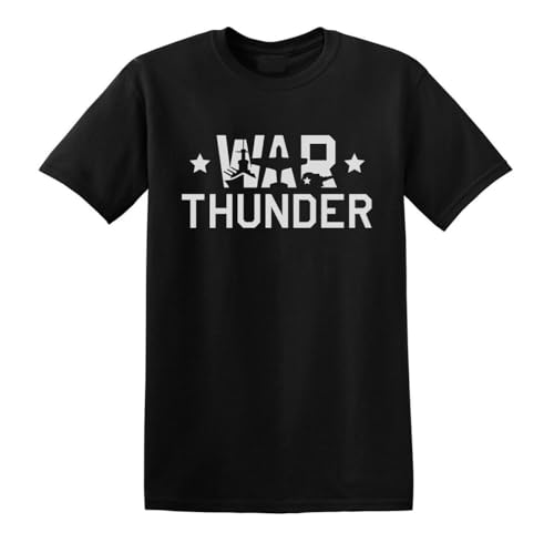 geboan War Thunder T-Shirt Multiplayer Aviation Military Game Black White T-Shirt Black