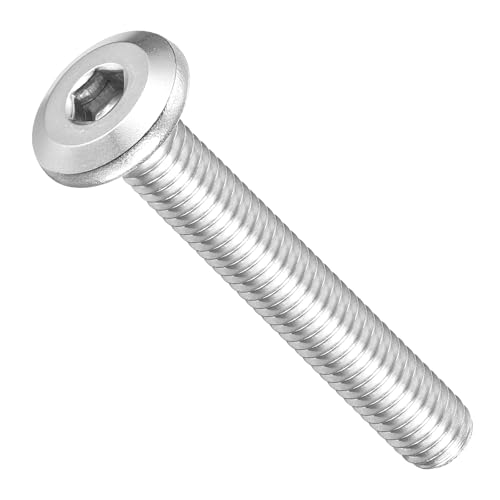Image of METALLIXITY Flat Head Hex Socket Cap Screws Bolts(M6-1x40) 30Pcs, 304 Stainless Steel Hex Socket Furniture Bolts Screws - for Furniture Woodworking Project, Silver Tone