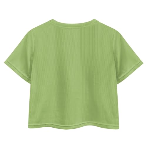 Image of Kids Crop Top Short Sleeve T-Shirts for Girls Size 5-14