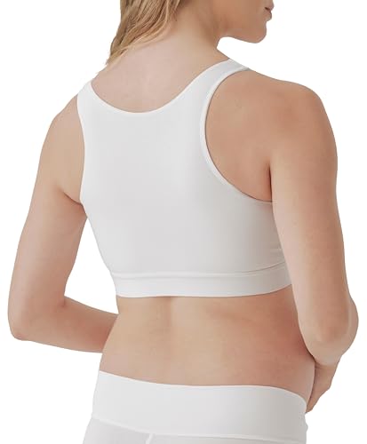 Image of Pact Organic Cotton Maternity Nursing Bralette for Breastfeeding - Stretchy, Wireless White