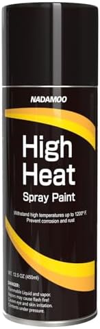NADAMOO High Heat Spray Paint for Metal, Matte Finish BBQ & Stove Aerosol Paint - High Temperature Resistant Up to 1200°F,1 Can, Black