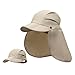 Price comparison product image Magracy Mens Womens Outdoor Wide Brim Sun Cap Mesh UPF50+ Neck Flap Hat Quick Dry Fishing Hats Khaki