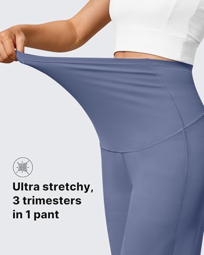 Image of G4Free Women's Maternity BareFeel Wide Leg Yoga Pants | Bump-Friendly Coverage,Wide Leg Design,Lycra Blend,Extremely Soft,Skin-like Touch,for Work Casual Wear