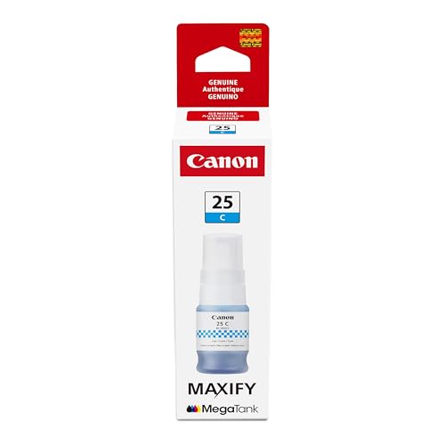Encre cyan Canon GI-25 haute précision pour des impressions Megatank sans bavure