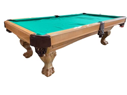 8 Ft. Billardtisch Tunierpoolbillard Poolbillard Modell Winston Nr.15 Farbe: Natur Tuch Grün Pool Billard mit 3cm starken Schieferplatten Maß:254x142cm