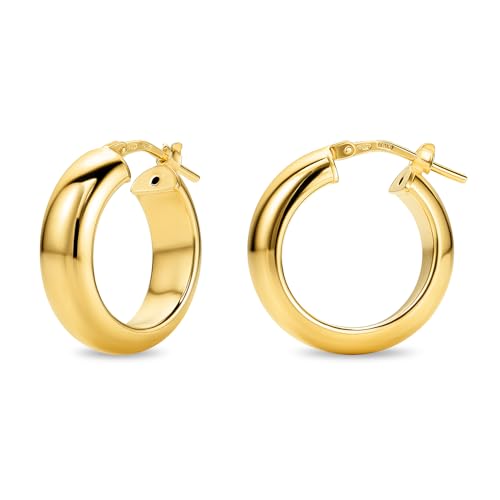 Boucles d'oreilles créoles or 18ct Orovi en argent 925 fabriqué en Italie