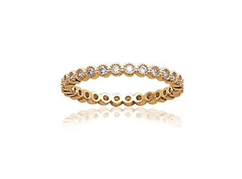 Bague alliance Tata Gisèle résiste à l'eau plaqué or oxydes de zirconium 2 mm