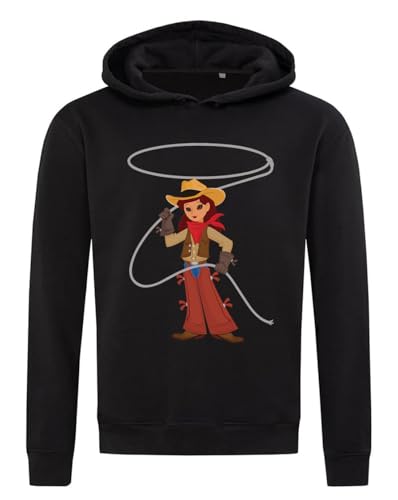Sweat à capuche en coton Cute Lasso Girl noir pour femme
