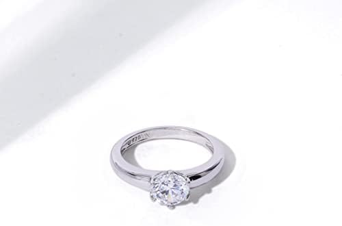 Amazon Collection Sterling Silver Solitaire Ring set with Round Infinite Elements Cubic Zirconia