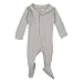 L'ovedbaby Baby Organic Cotton Footed Sleeper, Light Gray, 0-3 Months