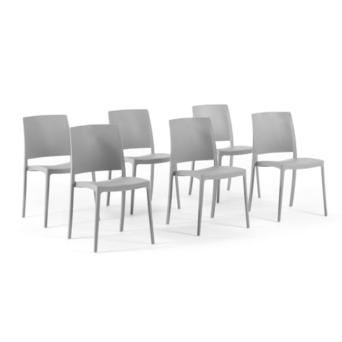 SIEDITI FUORI E DENTRO Chaises de Jardin en polypropylène avec Fibre de Verre, chaises empilables pour extérieur ou intérieur, Design Moderne et Minimaliste...