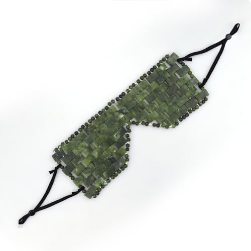 Máscara de olho de pedra Jade Eye Sleep Mask Cooling Eye Pad Natural Stone Eye Patch com alça ajustá