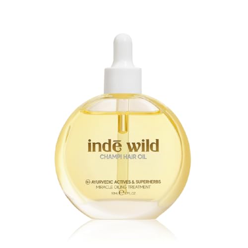 indē wild Champi Hair Oil with Rosemary Oil, Brahmi, Amla, and Bhringraj | Ayurvedic Hair Growth Oil for Dandruff, Hairfall, & Thicker, Fuller Hair | 16+ Ayurvedic Actives | Calming Fragrance