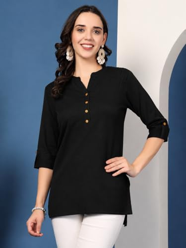 Image of Pistaa's Women's Cotton Relaxed Fit Short Kurti