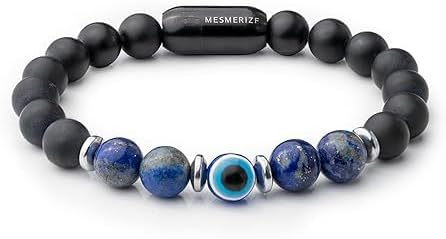 Mesmerize Evil Eye Protection Bracelets with Mag Snap Closure | Unisex Collection | Original Stones to avoid negative energy | Durable Mag Snap 2 Magnetic Closure | Lab-Tested Certificate & 6-Month Warranty Included.
