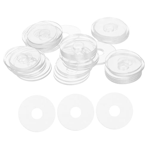 OSOLADY 50 Piezas Arandelas Planas Redondas Transparentes Arandelas De Vinilo Para Tornillos Para Manijas De Puertas De Ducha Suministro De Manija De Ducha