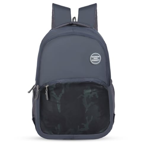 Priority Ignis 008 19inch Large School & College Backpack With Rain Cover | Casual Backpack with 2 Compartment and 2 Front Pockets | Daypack for Boys/Girls | Travel Backpack | Dark Grey