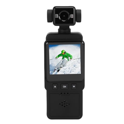 RiToEasysports Cámara de Acción, 1080P HD Pantalla de 1,54 Pulgadas Lente de Rotación de 360 ​​Grados Cámara Deportiva Videocámara para Grabación de Vlog (64G)