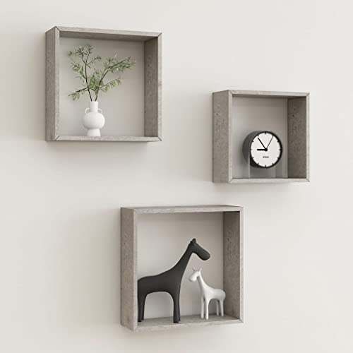 TALCUS Möbel-Sets-Wand-Würfelregale 3 Stück Beton Grau TALCUS Möbel-Sets-Wand-Würfelregale 3 Stück Beton Grau
