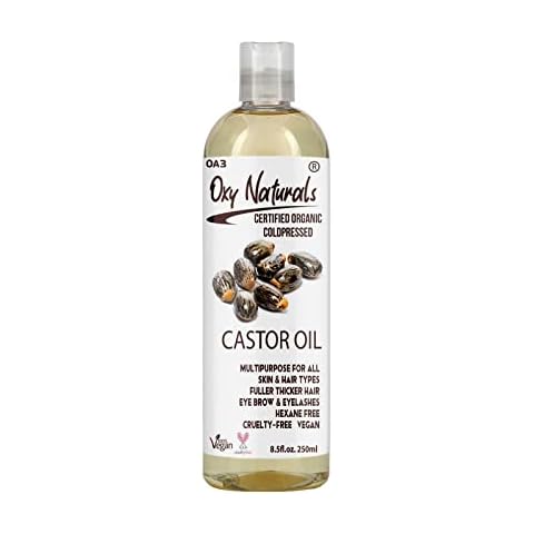 Castor Oil, Certified Organic 100% Pure Cold Pressed, Hexane Free, Amazing Moisturizer for Skin and Hair Stimulates Growth for Hair, Eyelashes and Eyebrows 250ml Cover